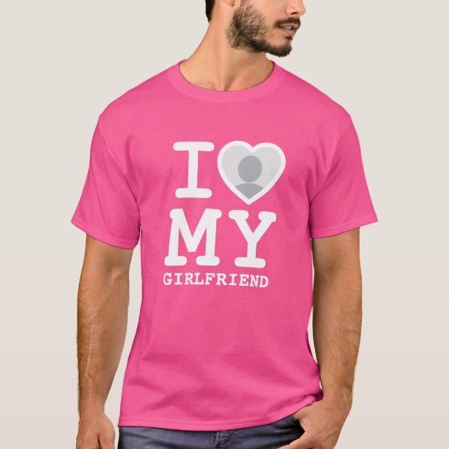 Camiseta Personalizado Cute Pink Amo a mi novia foto de hom (Anverso)