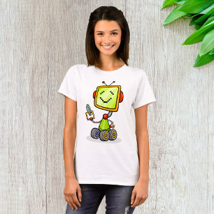 Camiseta Personalizado Cute Retro Robot Divertido AI Tech D