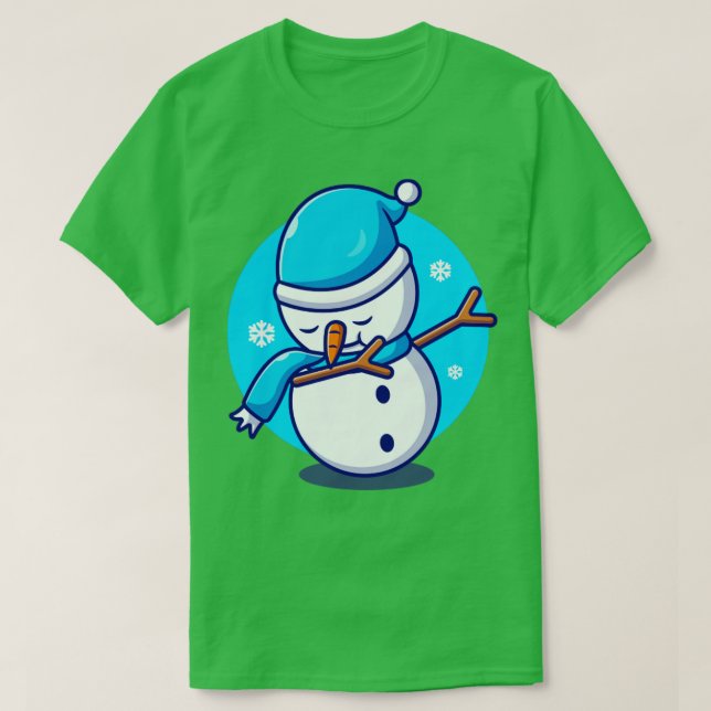 Camiseta Personalizado Cute Snowman Dabbing (Diseño del anverso)