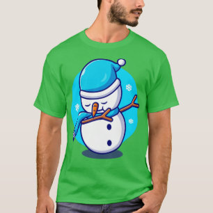 Camiseta Personalizado Cute Snowman Dabbing