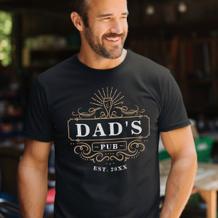 Camiseta Personalizado Dad's Pub Home Bar Year establecido