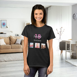 Camiseta personalizado de 18 años foto chica de monograma r
