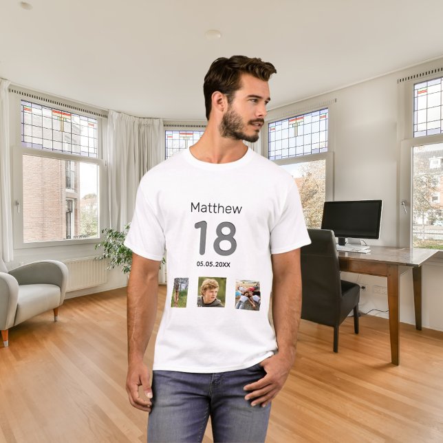 Camiseta personalizado de 18 años foto monograma niño (Subido por el creador)