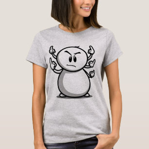 Camiseta Personalizado De Actitud Negrita Tee, Funny Middle