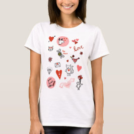 Camiseta Personalizado de amor de gato lindo
