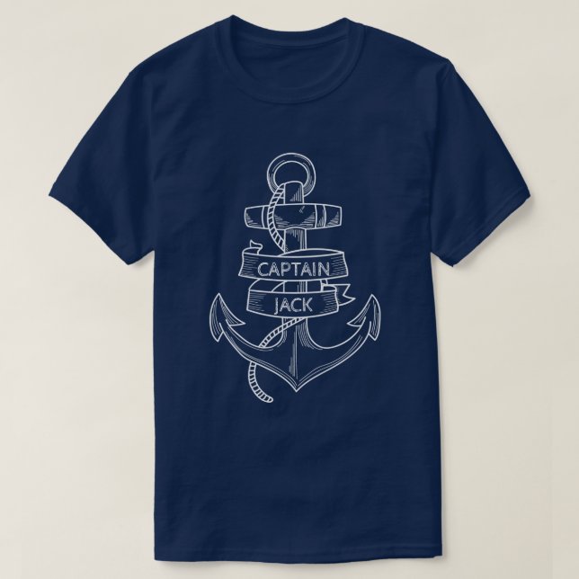 Camiseta Personalizado de Ancla desmembrado Capitán Armada  (Diseño del anverso)