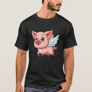 Camiseta Personalizado de ángel de cerdo con halo