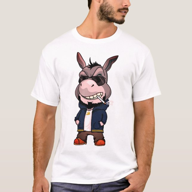Camiseta Personalizado de animales de burro fumador de Guay (Anverso)