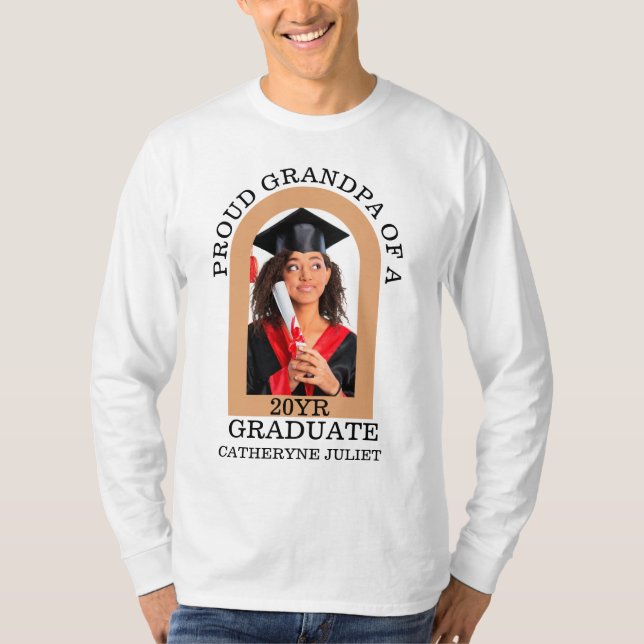 Camiseta Personalizado de Arco Moderno Foto orgullosa gradu (Anverso)