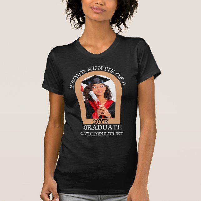 Camiseta Personalizado de Arco Moderno Foto orgullosa tía g (Anverso)