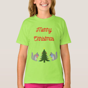 Camiseta Personalizado de ardillas decoradoras de árbol de 