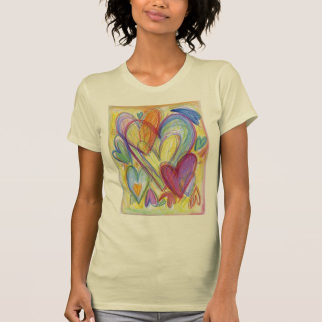 Camiseta Personalizado de arte con corazones amoro (Anverso)
