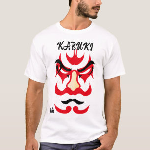 Camiseta Personalizado de arte estético japonés kabuki rojo