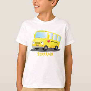 Camiseta Personalizado de autobús escolar alegre y amarillo