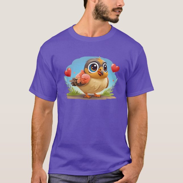 Camiseta personalizado de aves 3D (Anverso)