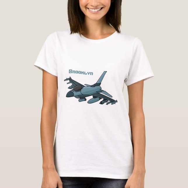 Camiseta Personalizado de avión de combate militar (Anverso)