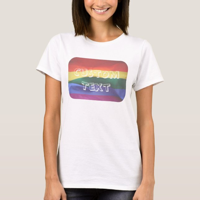 Camiseta Personalizado de bandera arcoiris del orgullo gay (Anverso)