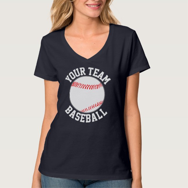 Camiseta Personalizado de Béisbol femenino nombre de equipo (Anverso)
