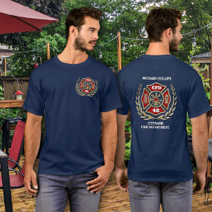 Camiseta Personalizado de bomberos maltés cruzado personali