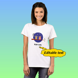 Camiseta Personalizado de búhos de noche estrellas de la lu