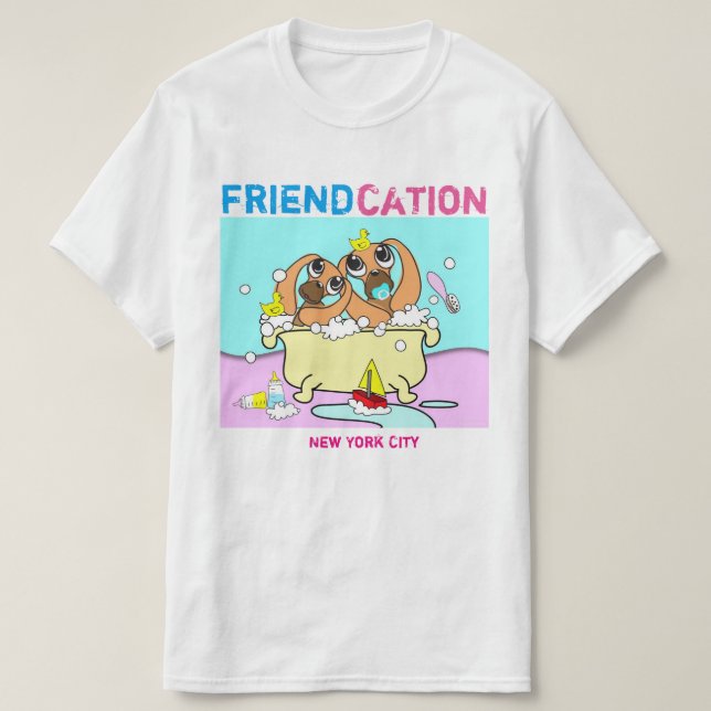 Camiseta Personalizado de Cachorro de Amistad (Diseño del anverso)