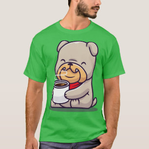 Camiseta Personalizado de café caliente para beber Bulldog 