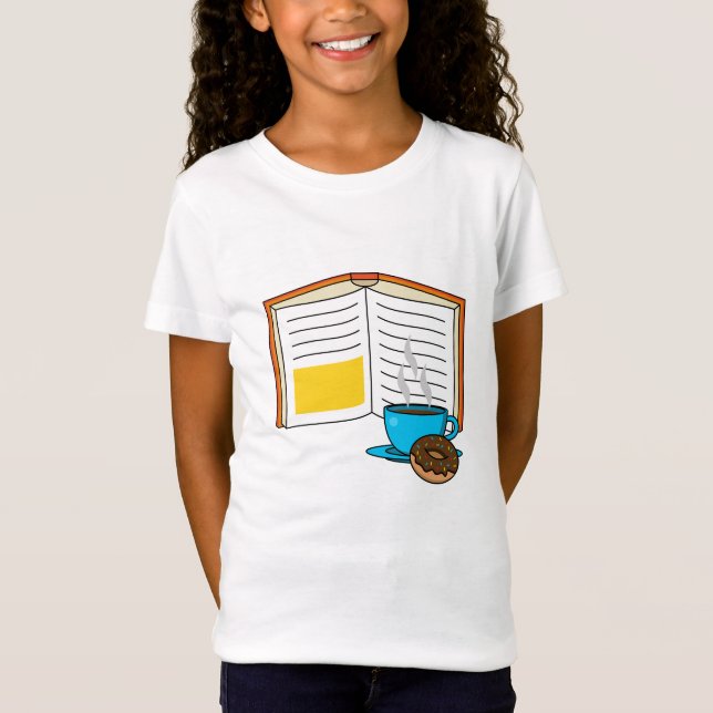 Camiseta Personalizado de Café y Donut para Libros (Anverso)