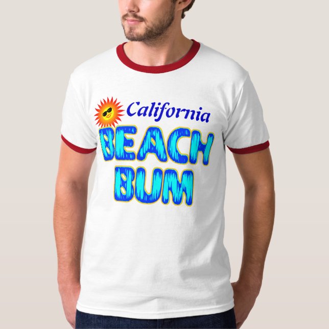 Camiseta Personalizado de California Beach Bum Funny Shirt (Anverso)