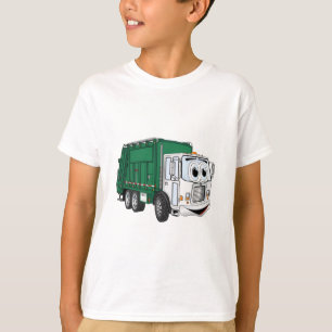 Camiseta Personalizado de Camión de Basura Blanco Verde Son