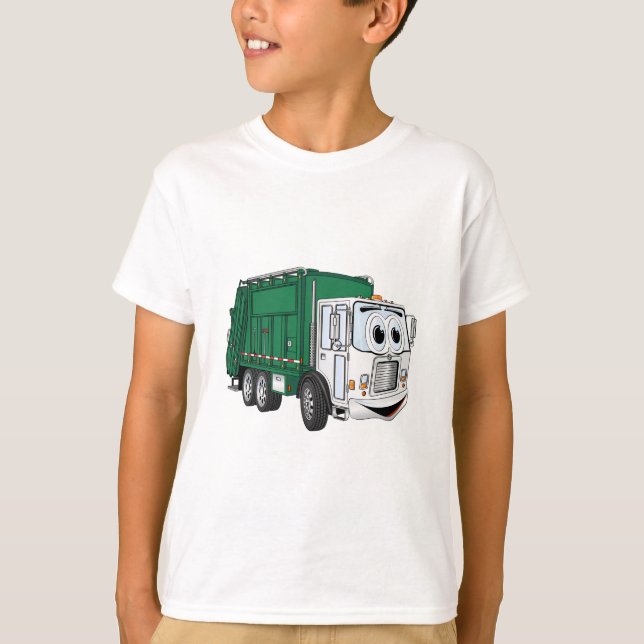 Camiseta Personalizado de Camión de Basura Blanco Verde Son (Anverso)