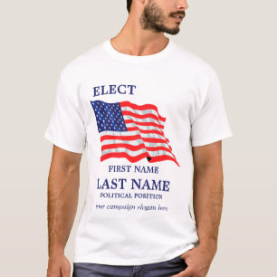 Camiseta Personalizado de campaña política de la bandera de