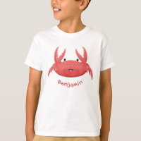 Personalizado de cangrejo rojo lindo ilustracion