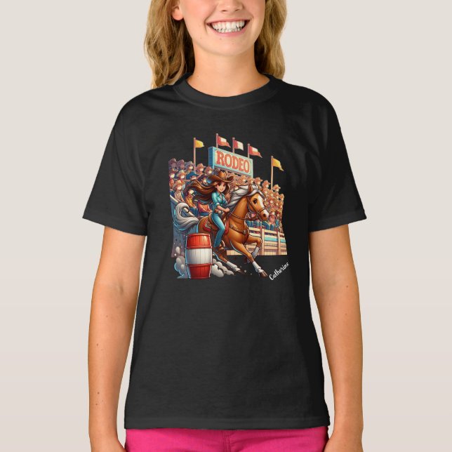 Camiseta Personalizado de Carreras de barril de gallina de  (Anverso)