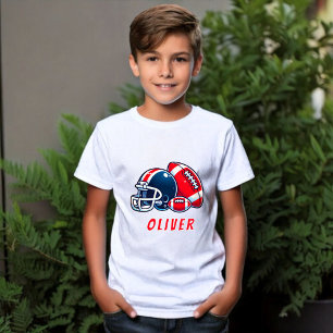 Camiseta Personalizado de cascos de la bola de fútbol niño 