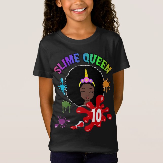 Camiseta Personalizado de Chica de cumpleaños afro-estadoun (Anverso)