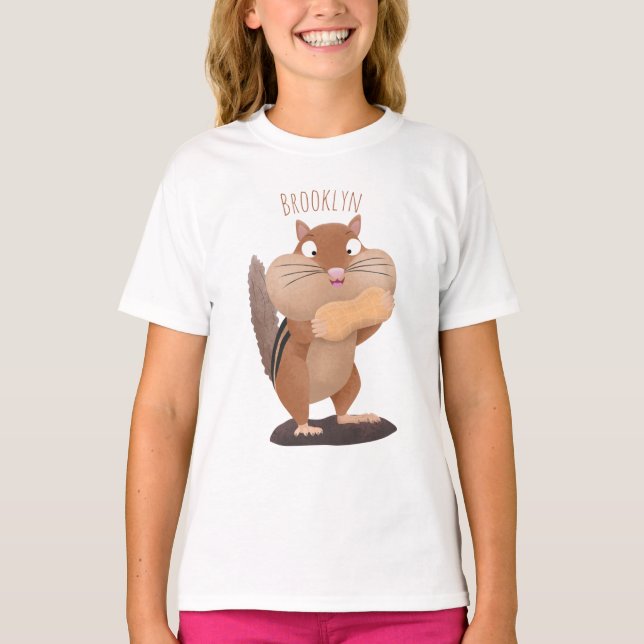 Camiseta Personalizado de chipmunk de grandes mejillas grac (Anverso)