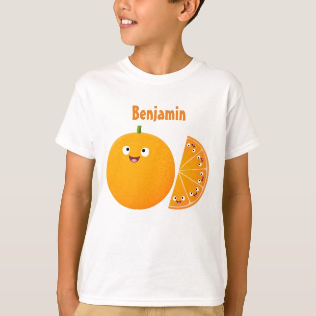 Camiseta Personalizado de cítricos de feliz naranja (Anverso)