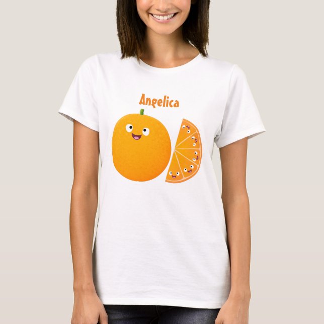 Camiseta Personalizado de cítricos de feliz naranja (Anverso)