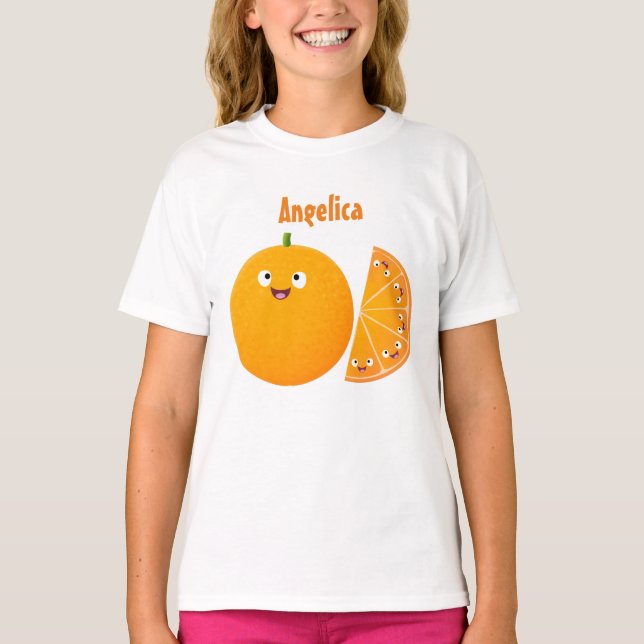 Camiseta Personalizado de cítricos de feliz naranja (Anverso)
