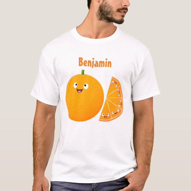 Camiseta Personalizado de cítricos de feliz naranja (Anverso)
