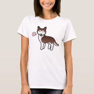 Camiseta Personalizado de cobre Siberian Husky Love