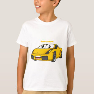 Camiseta Personalizado de coche deportivo amarillo alegre