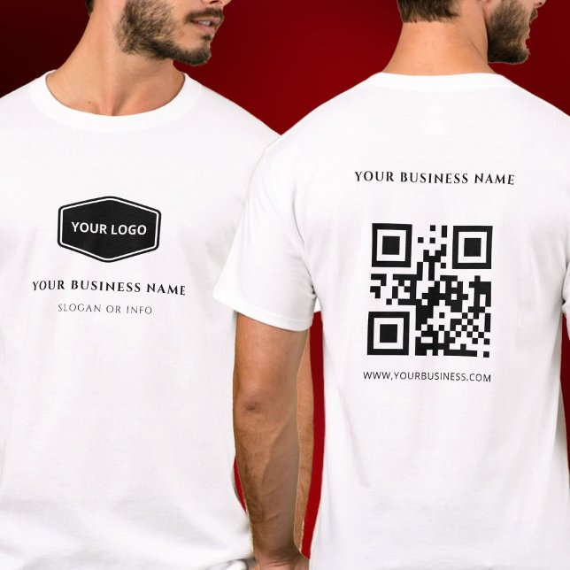 Camiseta Personalizado de código QR blanco y logotipo de em (Subido por el creador)