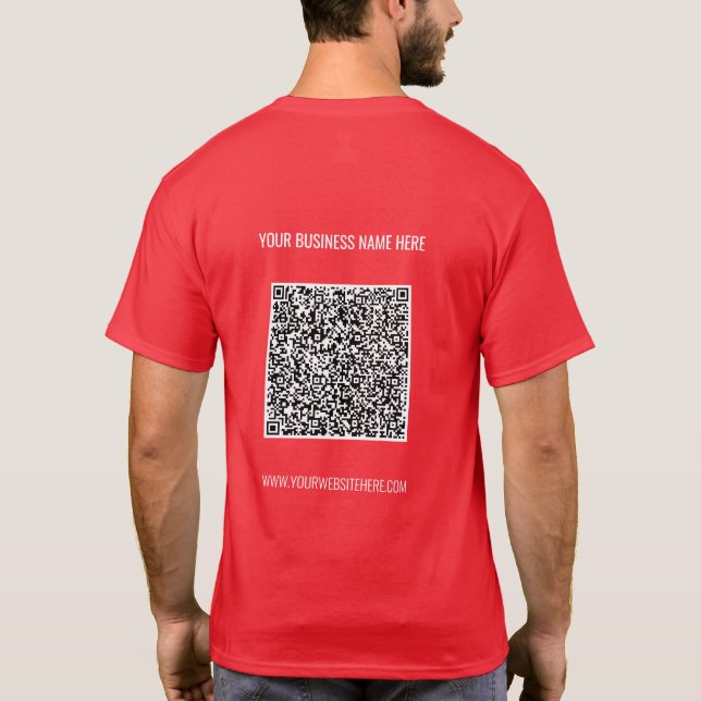 Camiseta Personalizado de código QR Mensajes de texto para  (Reverso)