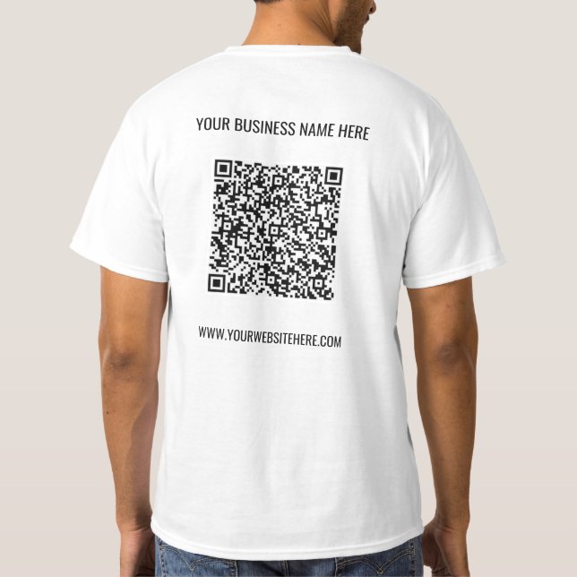 Camiseta Personalizado de código QR personalizado Mensajes  (Reverso)