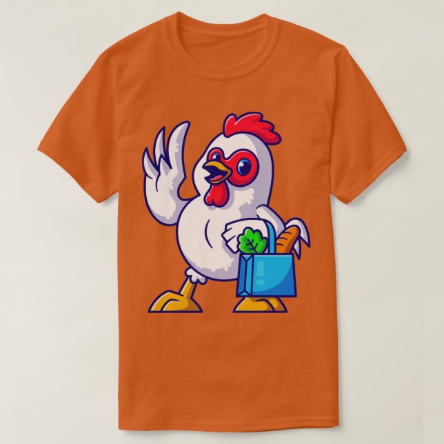 Camiseta Personalizado de compras Cute pollo Groceries (Diseño del anverso)