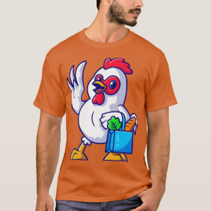 Camiseta Personalizado de compras Cute pollo Groceries