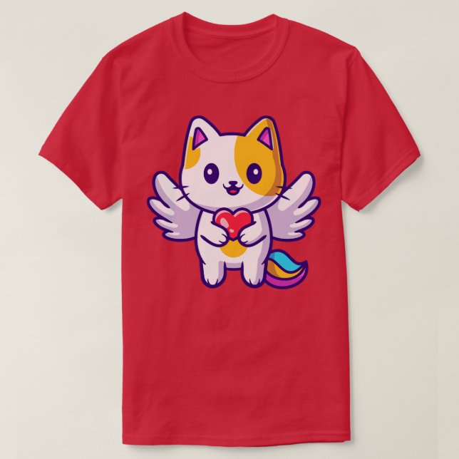Camiseta Personalizado de corazón de unicornio de gato lind (Diseño del anverso)