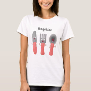 Camiseta Personalizado de cubertería de bifurcación y cucha