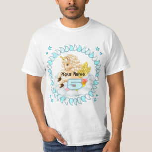 Camiseta personalizado de cumpleaños Unicornio de 5 años